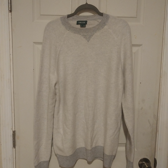Orvis Other - Orvis men's crew neck wool and cashmere blend cream sweater Sz L long sleeve